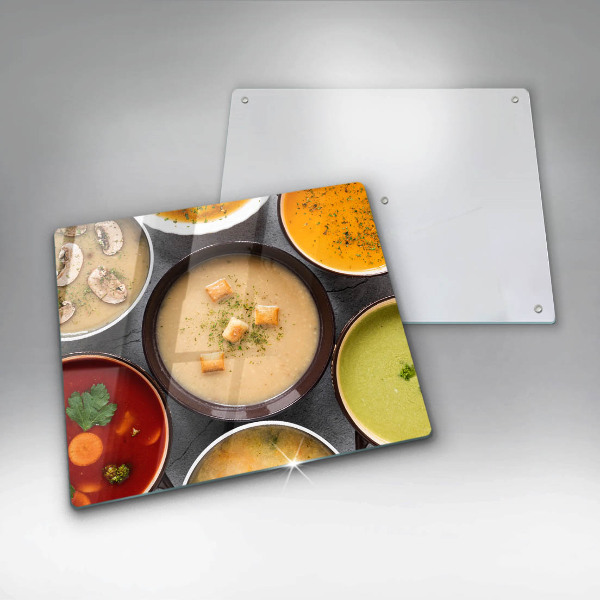 Sklenený kryt za sporák Farebné polievky