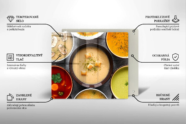 Sklenený kryt za sporák Farebné polievky