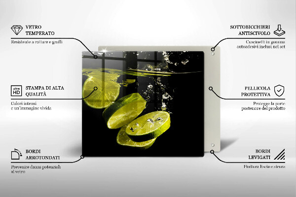 Krycia doska na sporák Limetky vo vode