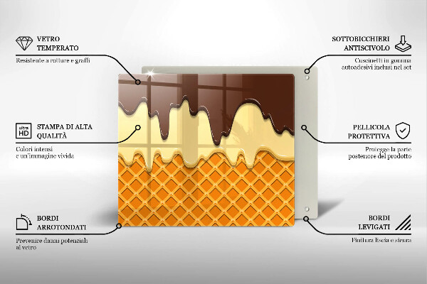 Krycia doska na sporák Ilustrácia kornútok zmrzliny