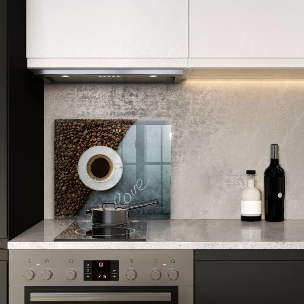 Krycia doska na sporák Kávové zrná a šálka