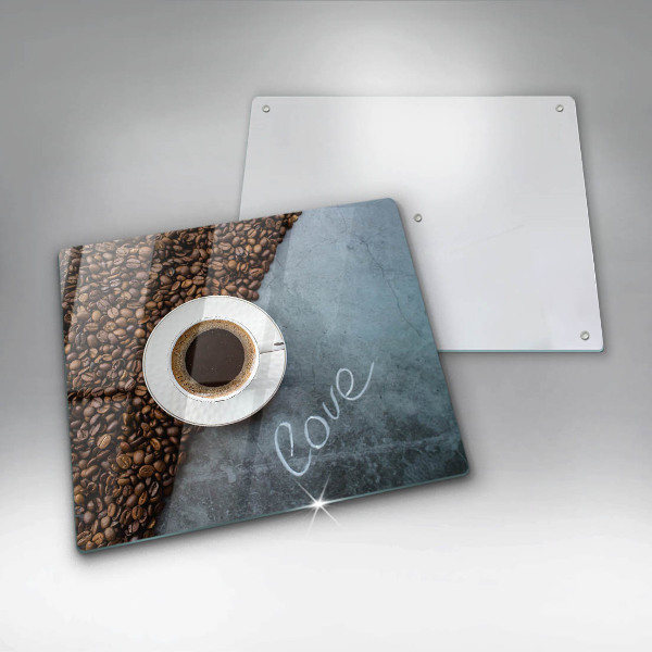 Krycia doska na sporák Kávové zrná a šálka