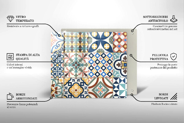 Kryt na indukčnú dosku Dekoratívne dlaždice