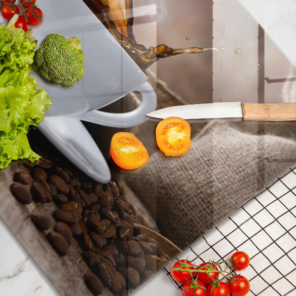 Sklo za varnú dosku Šálka a kávové zrná