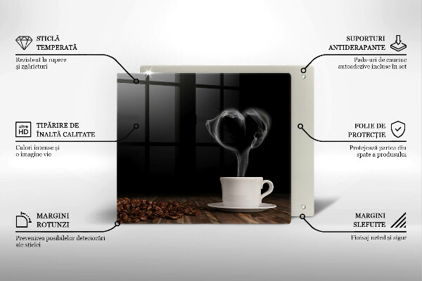 Kryt na indukčnú dosku Srdce šálky kávy