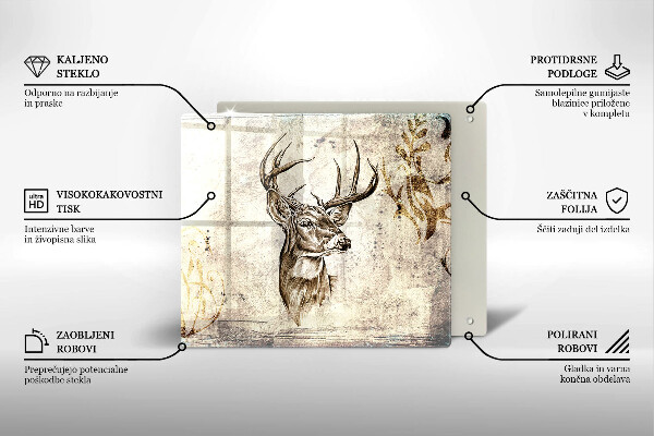 Sklo za varnú dosku Jeleň zvierat ilustrácie