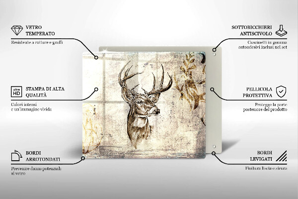 Sklo za varnú dosku Jeleň zvierat ilustrácie