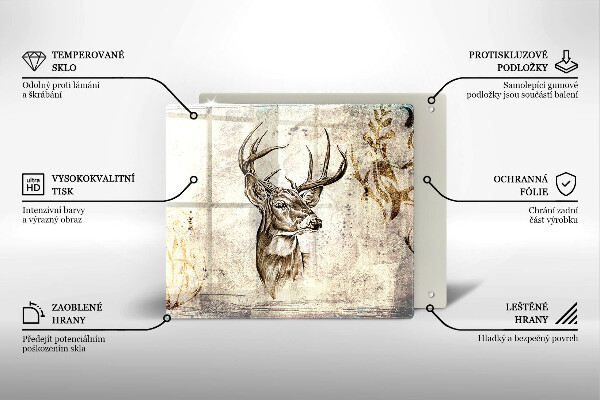 Sklo za varnú dosku Jeleň zvierat ilustrácie