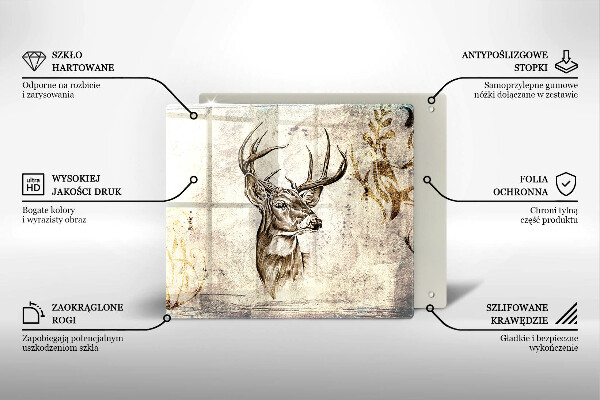 Sklo za varnú dosku Jeleň zvierat ilustrácie