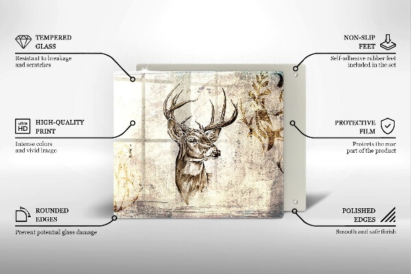 Sklo za varnú dosku Jeleň zvierat ilustrácie