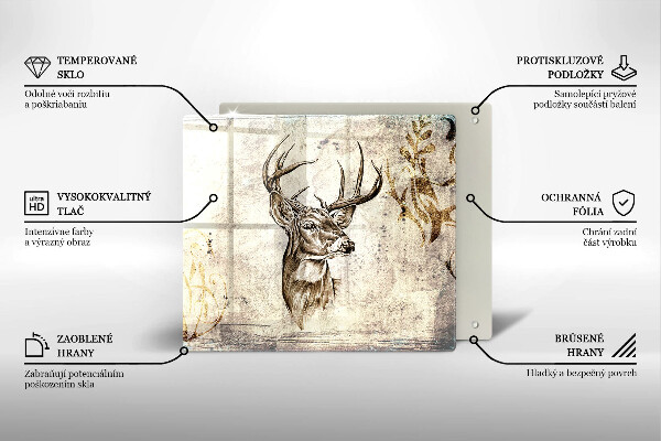 Sklo za varnú dosku Jeleň zvierat ilustrácie
