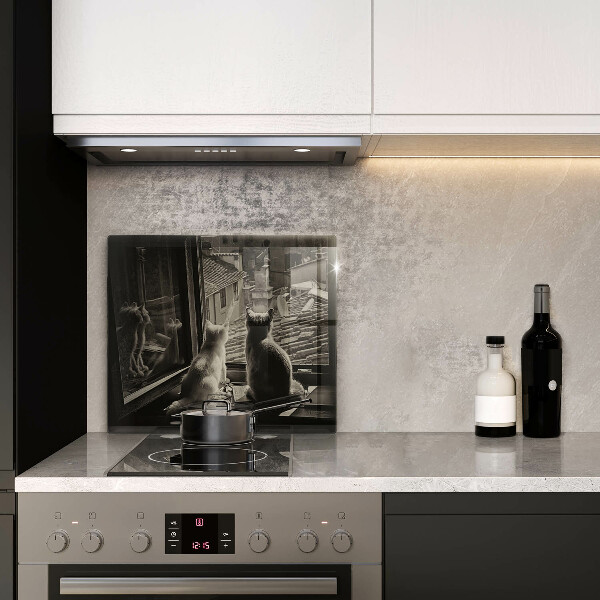 Kryt na indukčnú dosku Mesto mačky a okno