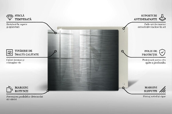 Sklo za varnú dosku Kovová textúra