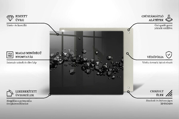 Kryt na indukčnú dosku 3D abstrakcia tvarov