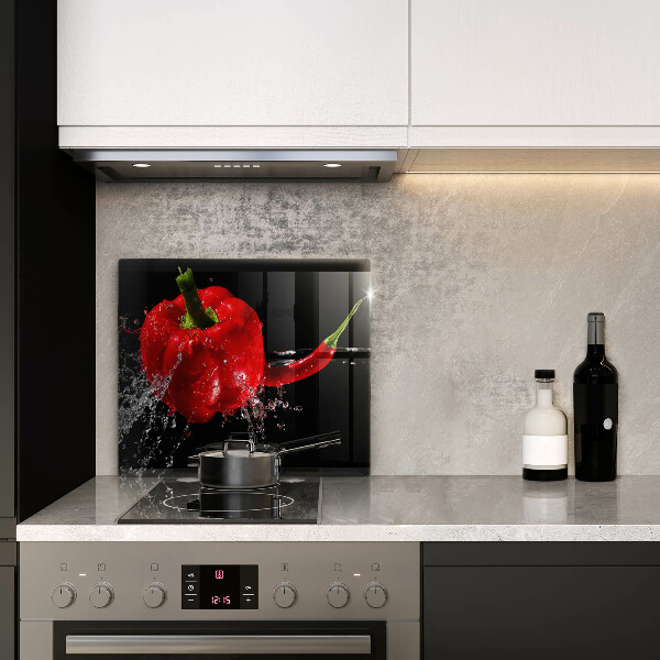 Sklo za varnú dosku Červená paprika vo vode