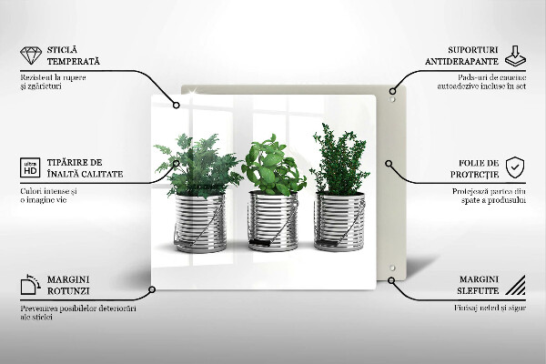 Kryt na indukčnú dosku Črepníky s bylinkami