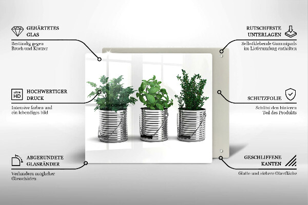 Kryt na indukčnú dosku Črepníky s bylinkami