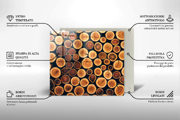 Kryt na indukčnú dosku Drevené pne stromov