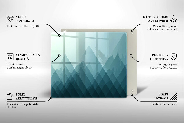 Kryt na indukčnú dosku Abstraktné hory