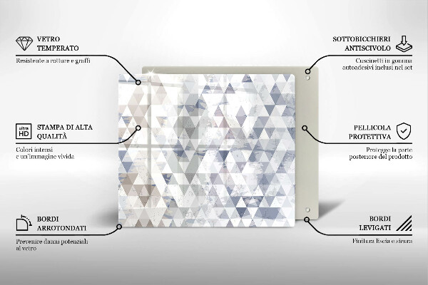 Sklo za varnú dosku Vzor trojuholníkov