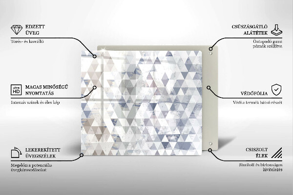 Sklo za varnú dosku Vzor trojuholníkov