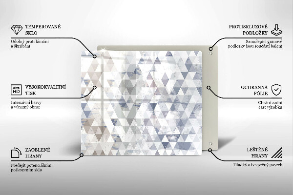 Sklo za varnú dosku Vzor trojuholníkov