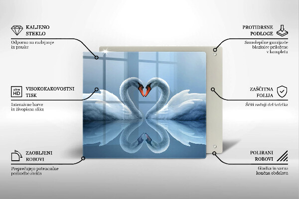 Sklo za varnú dosku Dve labutie srdcia