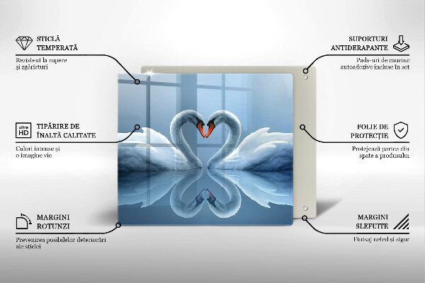 Sklo za varnú dosku Dve labutie srdcia