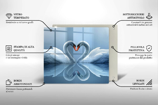 Sklo za varnú dosku Dve labutie srdcia