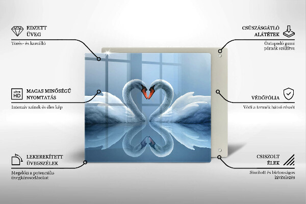 Sklo za varnú dosku Dve labutie srdcia