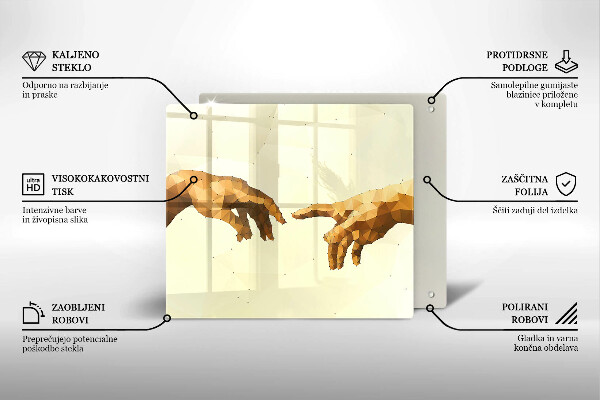 Kryt na indukčnú dosku Stvorenie Adamových rúk