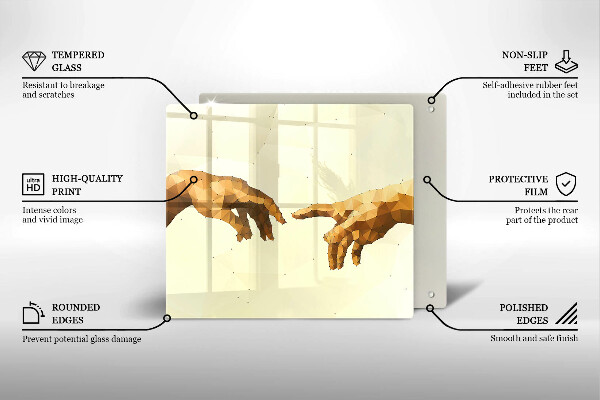 Kryt na indukčnú dosku Stvorenie Adamových rúk