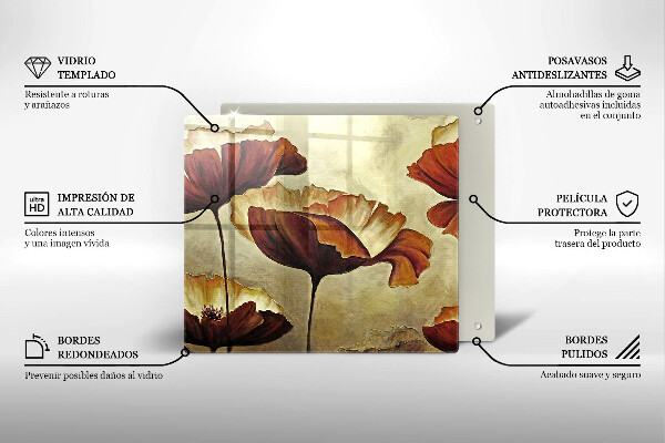 Kryt na indukčnú dosku Maľované boho kvety