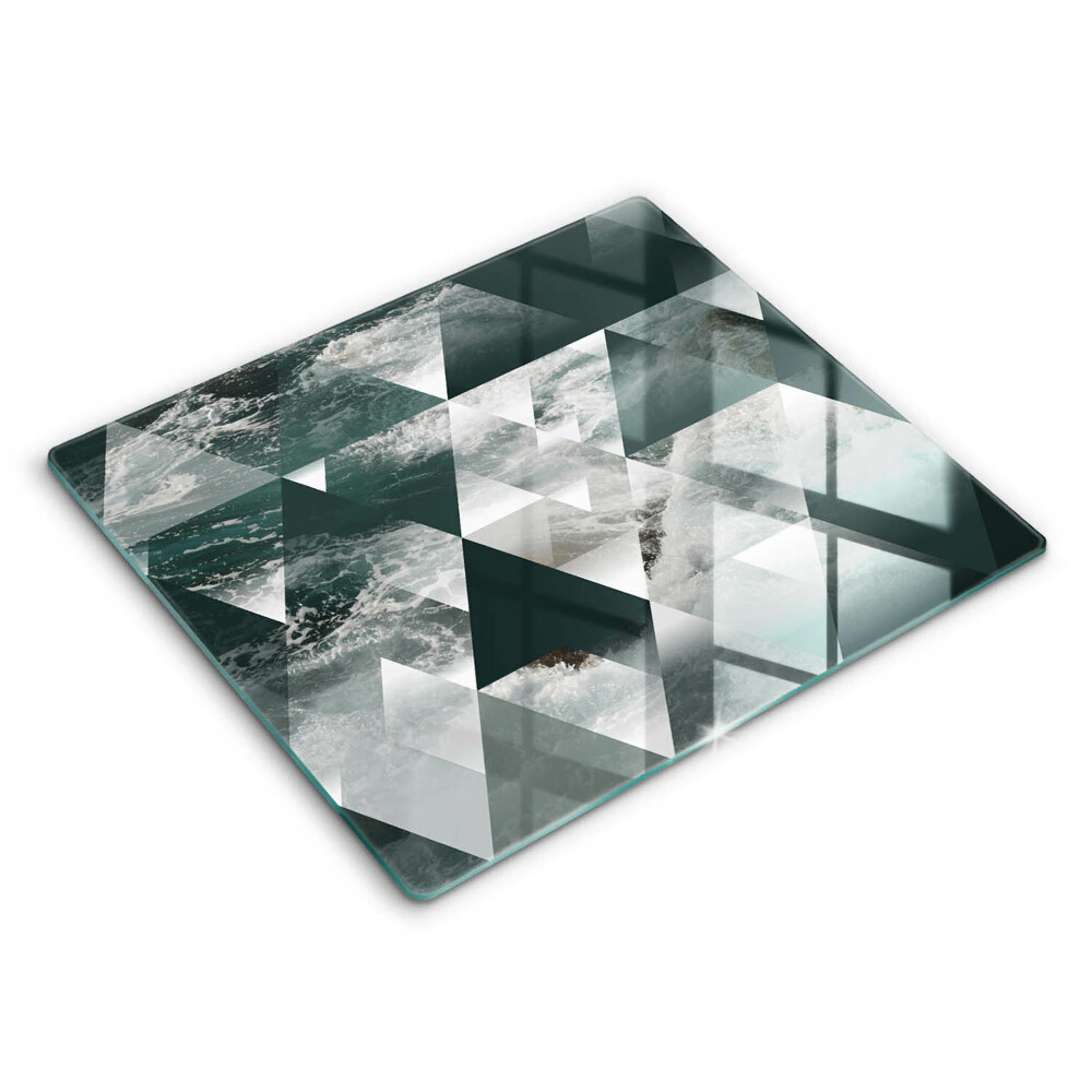 Kalené sklo za sporák Trojuholníky a voda