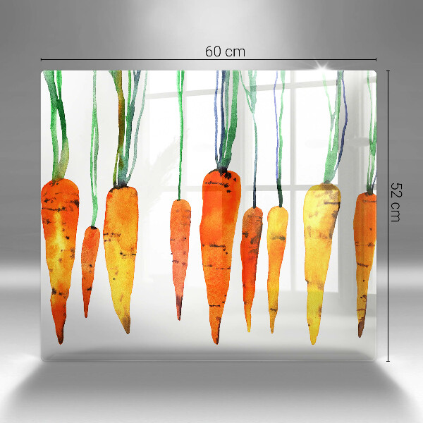Kalené sklo za sporák Mrkva ilustrácie