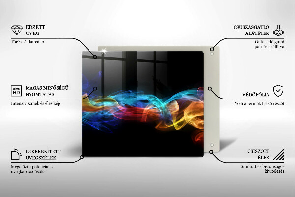 Sklo za varnú dosku Farebný dym
