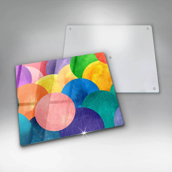 Kalené sklo za sporák Farebné kruhy