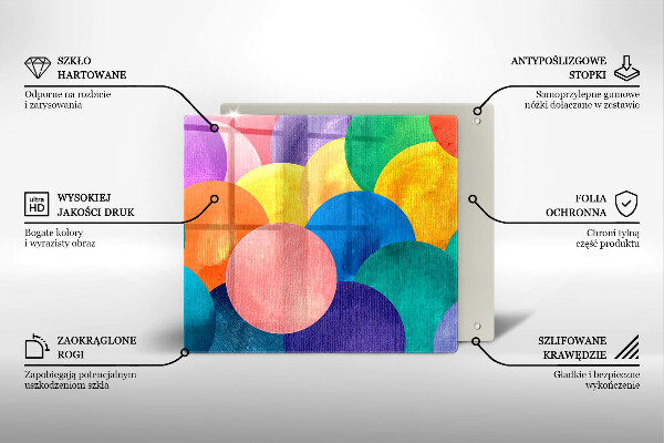 Kalené sklo za sporák Farebné kruhy