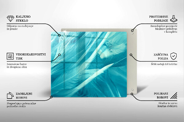 Kalené sklo za sporák Jemné perie