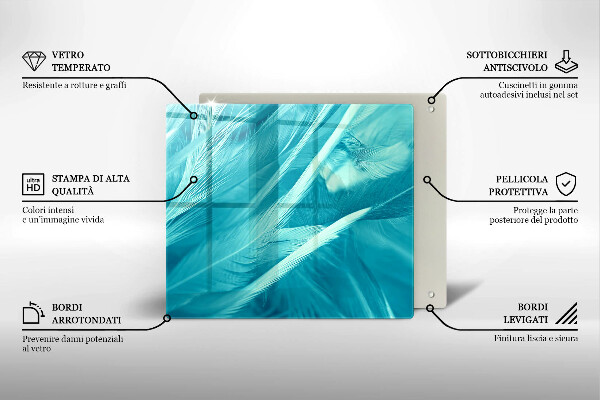 Kalené sklo za sporák Jemné perie
