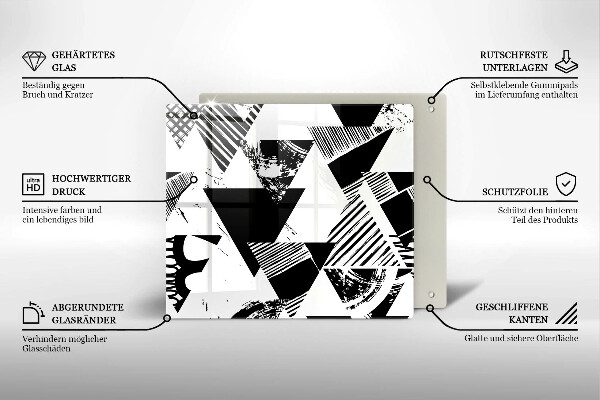 Sklo za varnú dosku Geometrické trojuholníky