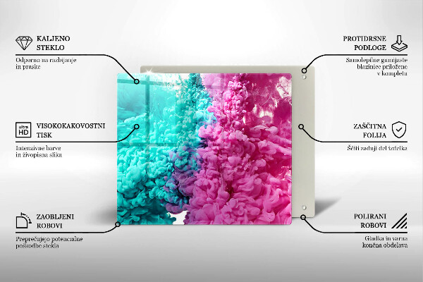 Krycia doska na sporák Tyrkysovo-ružový dym