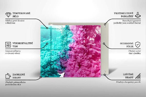 Krycia doska na sporák Tyrkysovo-ružový dym