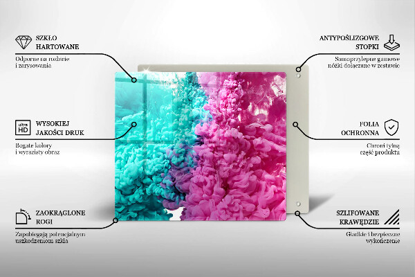 Krycia doska na sporák Tyrkysovo-ružový dym