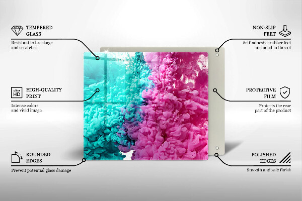 Krycia doska na sporák Tyrkysovo-ružový dym