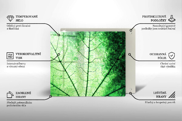 Sklo za varnú dosku Ozdobný žilový list