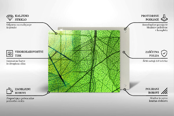 Kryt na indukčnú dosku Prírodné žilky listov