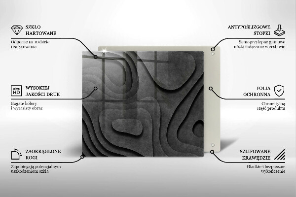 Kryt na indukčnú dosku 3D tvary kameňov