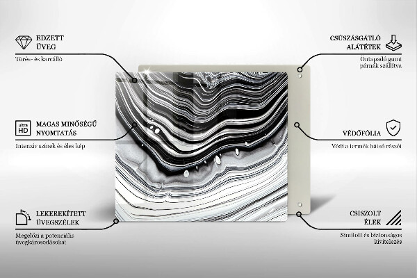 Kalené sklo za sporák Atramentová abstrakcia