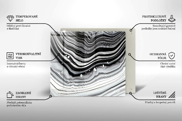 Kalené sklo za sporák Atramentová abstrakcia